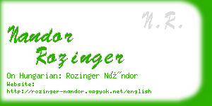 nandor rozinger business card